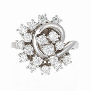 Anello - 18 carati Oro bianco - 1.62ct. tw. Diamante (Naturale)