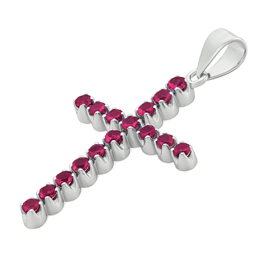 Ciondolo - 18 carati Oro bianco - 0.56ct. tw. Rubino