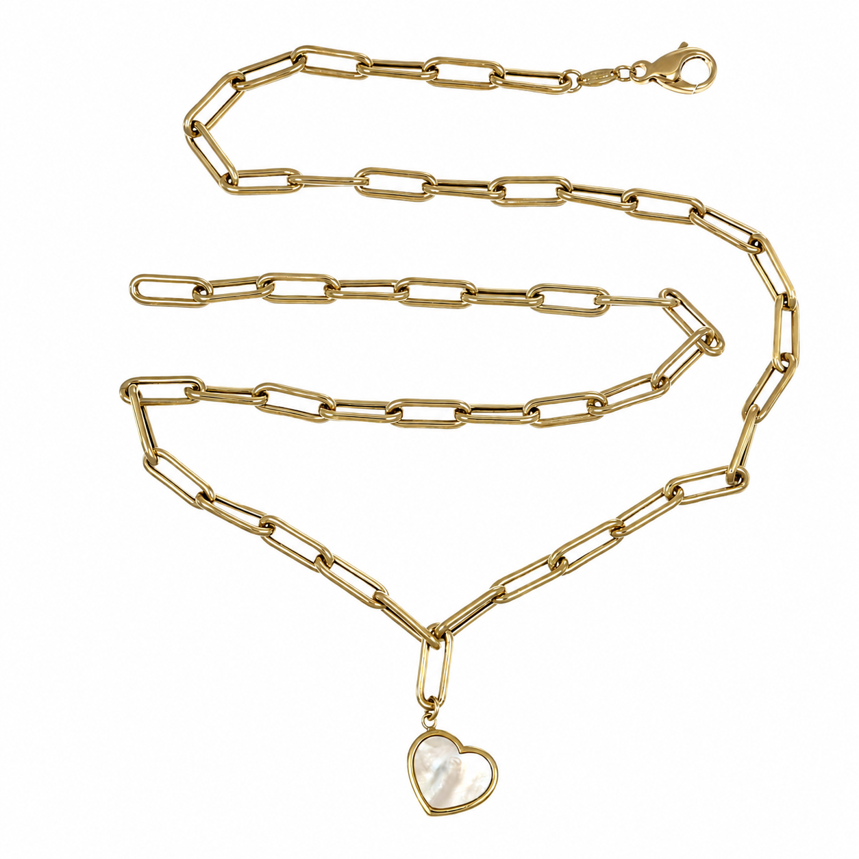 Collana con ciondolo - 18 carati Oro giallo, Madreperla - Made in Italy - Handmade