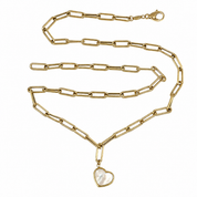 Collana con ciondolo - 18 carati Oro giallo, Madreperla - Made in Italy - Handmade