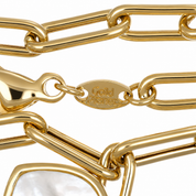 Collana con ciondolo - 18 carati Oro giallo, Madreperla - Made in Italy - Handmade
