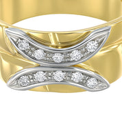 Anello - 18 carati Oro giallo, Oro bianco - 0.15ct. tw. Diamante (Naturale)