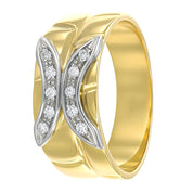 Anello - 18 carati Oro giallo, Oro bianco - 0.15ct. tw. Diamante (Naturale)