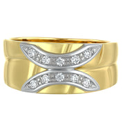 Anello - 18 carati Oro giallo, Oro bianco - 0.15ct. tw. Diamante (Naturale)