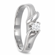 Anello - 18 carati Oro bianco- 0.08ct. tw. Diamante (Naturale)