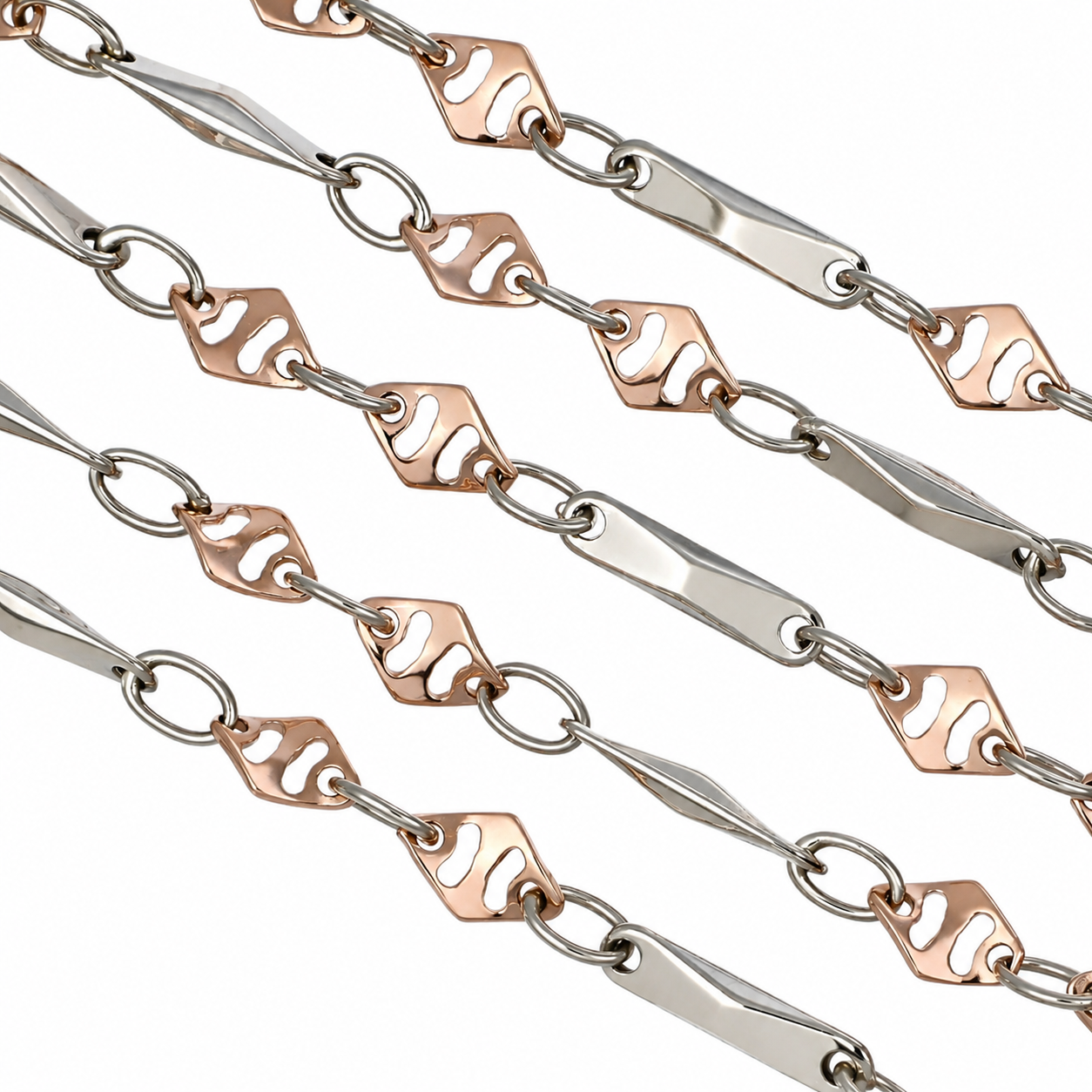 Collana - 18 carati Oro bianco, Oro rosa - Made in Italy - Handmade