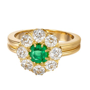 Anello - 18 carati Oro giallo - 1.36ct. tw. Smeraldo - Diamante