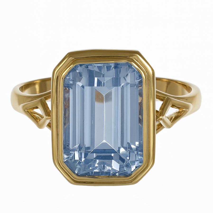 Anello - 18 carati Oro giallo - 3.60ct. tw. Topazio