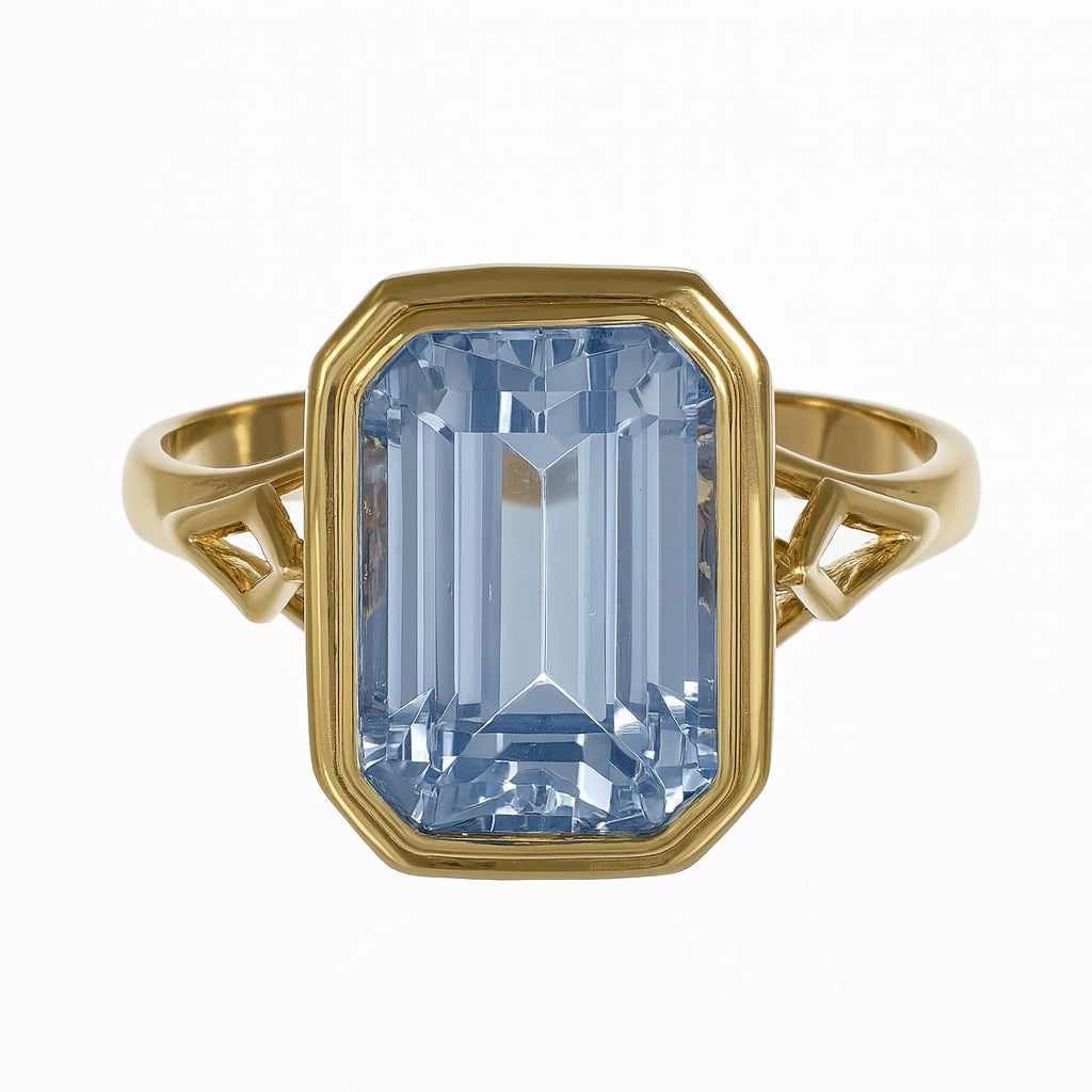 Anello - 18 carati Oro giallo - 3.60ct. tw. Topazio