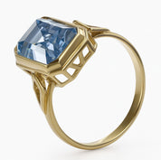 Anello - 18 carati Oro giallo - 3.60ct. tw. Topazio