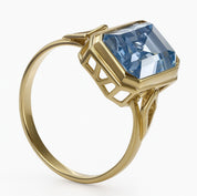 Anello - 18 carati Oro giallo - 3.60ct. tw. Topazio