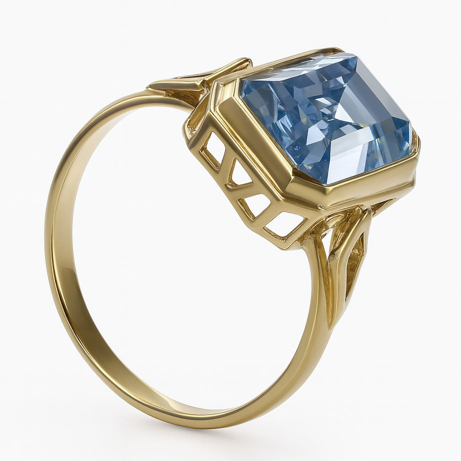 Anello - 18 carati Oro giallo - 3.60ct. tw. Topazio