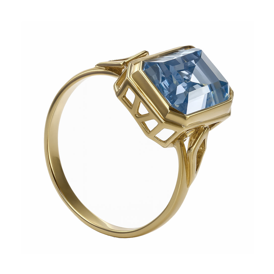 Anello - 18 carati Oro giallo - 3.60ct. tw. Topazio