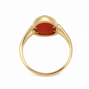 Anello - 18 carati Oro giallo Corallo - Made in Italy - Handmade