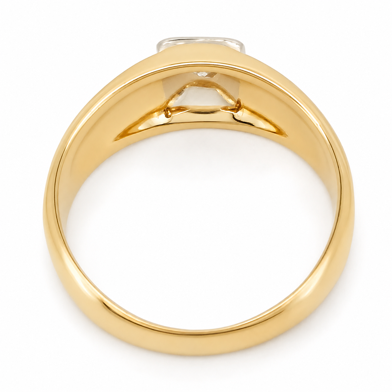 Anello - 18 carati Oro bianco, Oro giallo - 0.10ct. tw. Diamante (Naturale) - Made in Italy - Handmade