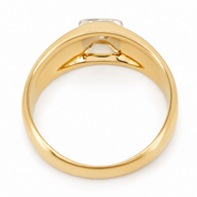 Anello - 18 carati Oro bianco, Oro giallo - 0.10ct. tw. Diamante (Naturale) - Made in Italy - Handmade