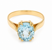 Anello - 18 carati Oro giallo - 2.00ct. tw. Acquamarina - Made in italy -Handmade