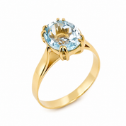 Anello - 18 carati Oro giallo - 2.00ct. tw. Acquamarina - Made in italy -Handmade