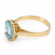 Anello - 18 carati Oro giallo - 2.00ct. tw. Acquamarina - Made in italy -Handmade