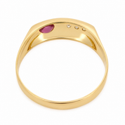 Anello - 18 carati Oro giallo - 0.23ct. tw. Rubino - Diamante - Made in Italy - Handmade