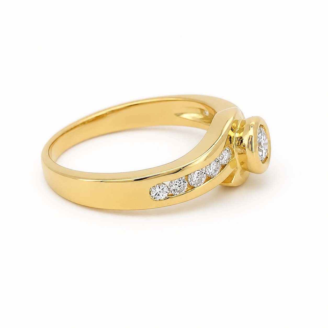 Anello - 18 carati Oro giallo - 0.50ct. tw. Diamante (Naturale) - Made in Italy - Handmade