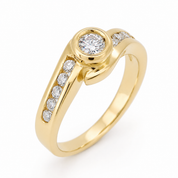 Anello - 18 carati Oro giallo - 0.50ct. tw. Diamante (Naturale) - Made in Italy - Handmade