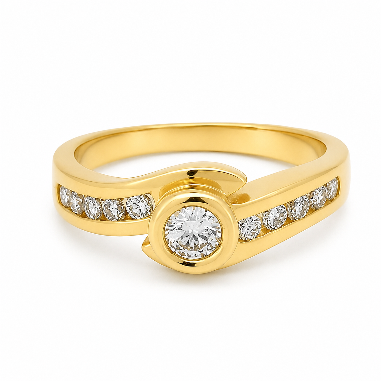 Anello - 18 carati Oro giallo - 0.50ct. tw. Diamante (Naturale) - Made in Italy - Handmade