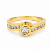 Anello - 18 carati Oro giallo - 0.50ct. tw. Diamante (Naturale) - Made in Italy - Handmade