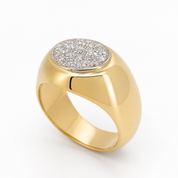 Anello - 18 carati Oro giallo, Oro bianco - 0.19ct. tw. Diamante (Naturale) - Made in Italy - Handmade