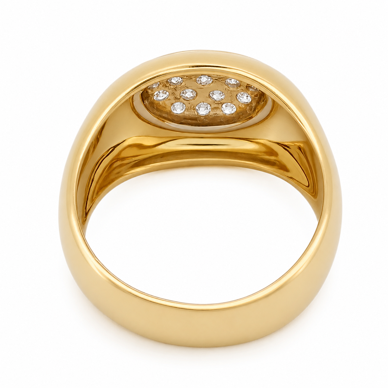 Anello - 18 carati Oro giallo, Oro bianco - 0.19ct. tw. Diamante (Naturale) - Made in Italy - Handmade