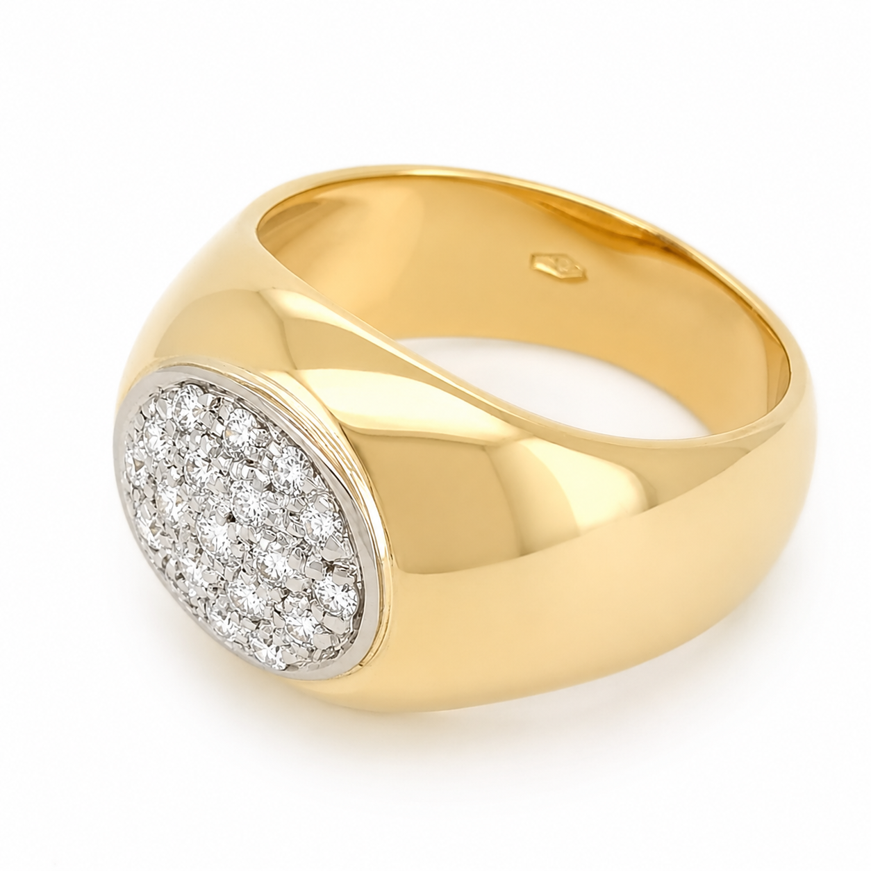 Anello - 18 carati Oro giallo, Oro bianco - 0.19ct. tw. Diamante (Naturale) - Made in Italy - Handmade