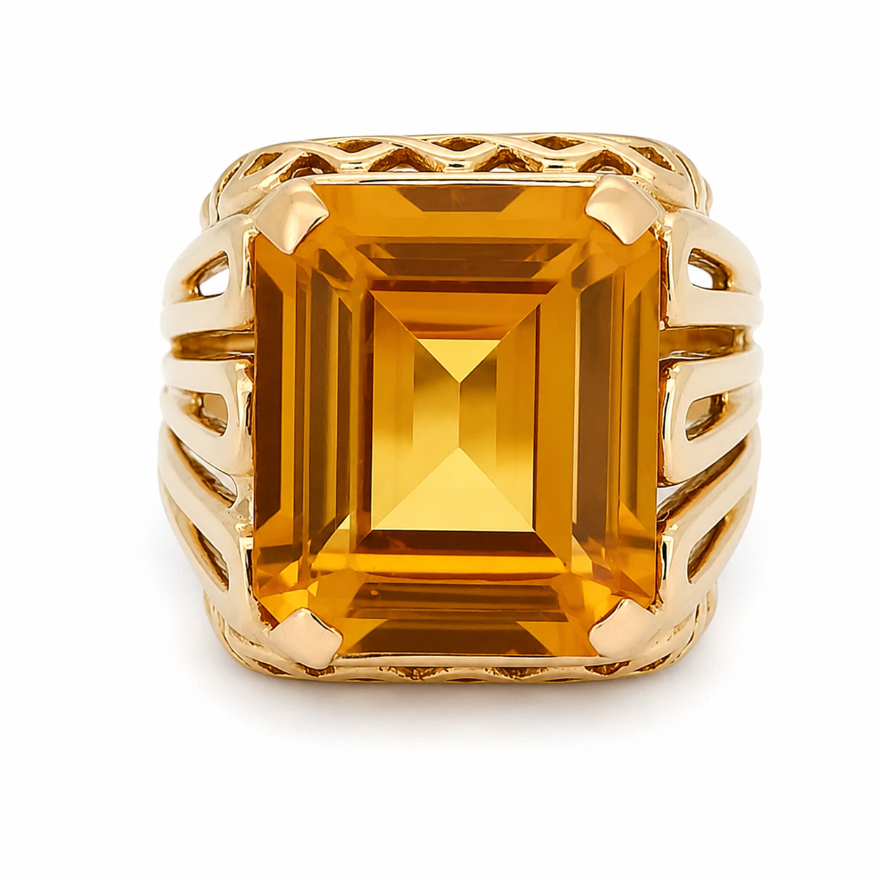 Anello - 9 kt Oro giallo - 7.00ct. tw. Quarzo - Made in Italy - Handmade