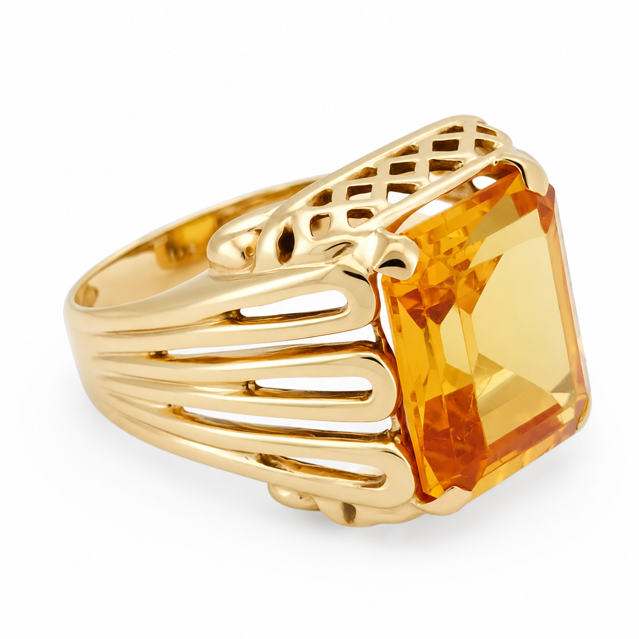 Anello - 9 kt Oro giallo - 7.00ct. tw. Quarzo - Made in Italy - Handmade
