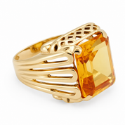 Anello - 9 kt Oro giallo - 7.00ct. tw. Quarzo - Made in Italy - Handmade