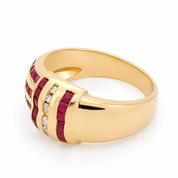 Anello - 18 carati Oro giallo - 1.02ct. tw. Rubino - Diamante - Made in Italy - Handmade