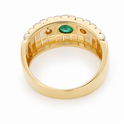 Anello - 18 carati Oro giallo, Oro rosa, Oro bianco - 0.68ct. tw. Smeraldo - Diamante - Made in Italy - Handmade