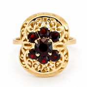 Anello - 18 carati Oro giallo - 1.05ct. tw. Granato - Made in Italy - Handmade