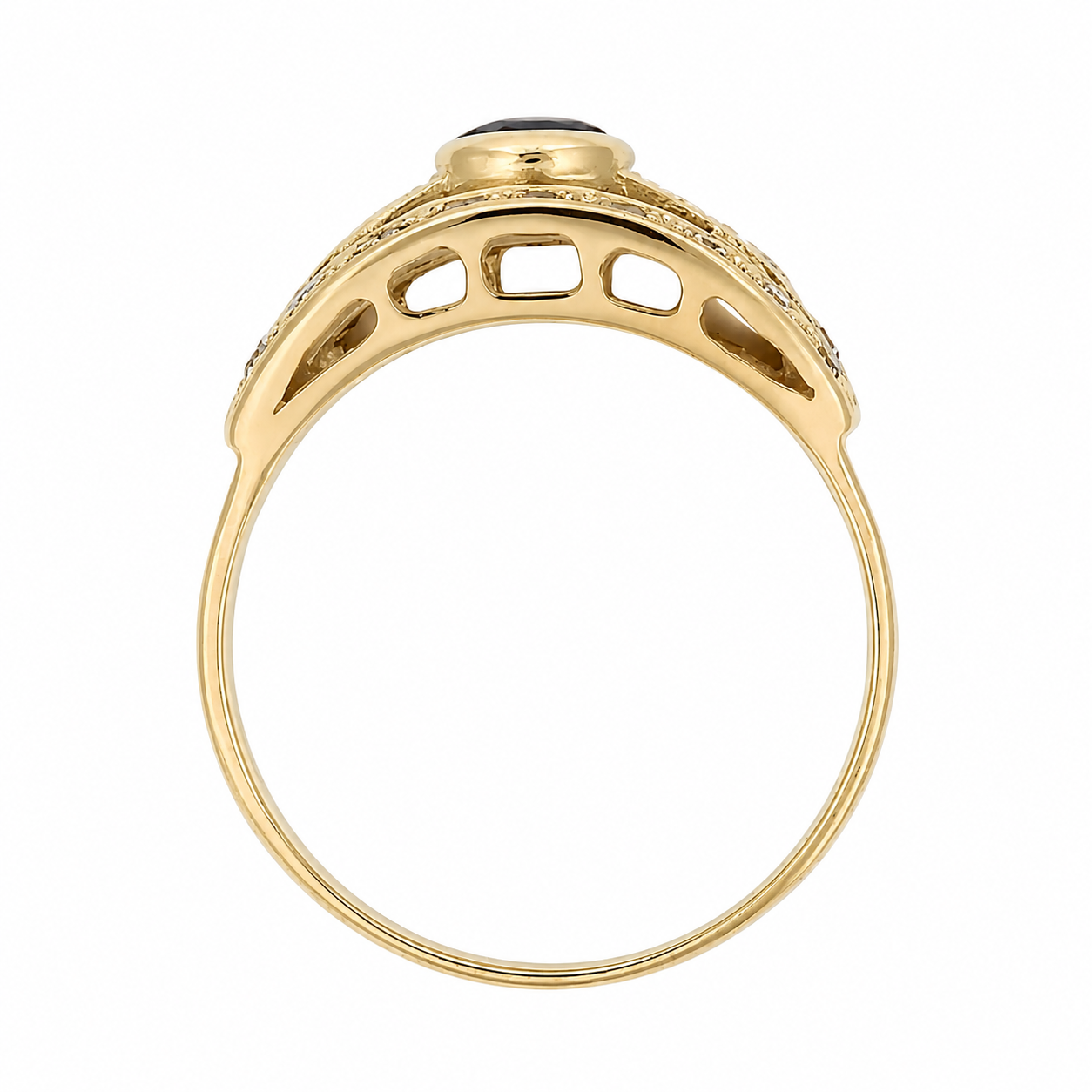 Anello - 18 carati Oro giallo - 0.82ct. tw. Zaffiro - Diamante - Made in Italy - Handmade
