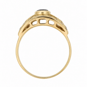 Anello - 18 carati Oro giallo - 0.82ct. tw. Zaffiro - Diamante - Made in Italy - Handmade