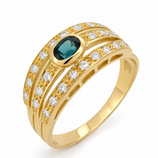 Anello - 18 carati Oro giallo - 0.82ct. tw. Zaffiro - Diamante - Made in Italy - Handmade