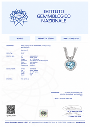 Collana con ciondolo - 18 carati Oro bianco - 12.80ct. tw. Acquamarina - Diamante - Made in Italy - Handmade