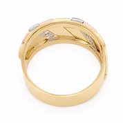 Anello - 18 carati Oro giallo, Oro rosa, Oro bianco - 0.10ct. tw. Diamante (Naturale) - Made in Italy - Handmade