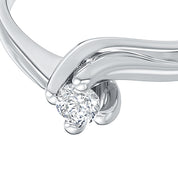 Anello - 18 carati Oro bianco - 0.14ct. tw. Diamante (Naturale)