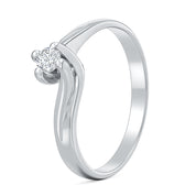 Anello - 18 carati Oro bianco - 0.14ct. tw. Diamante (Naturale)