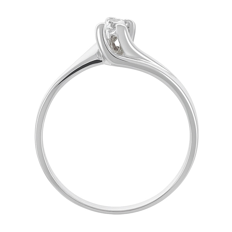 Anello - 18 carati Oro bianco - 0.14ct. tw. Diamante (Naturale)