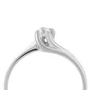 Anello - 18 carati Oro bianco - 0.14ct. tw. Diamante (Naturale)
