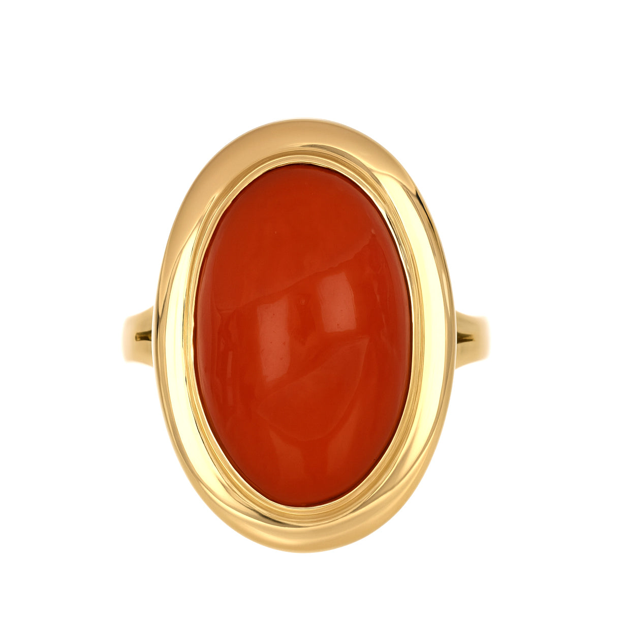 Anello - 18 carati Oro giallo Corallo