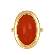 Anello - 18 carati Oro giallo Corallo