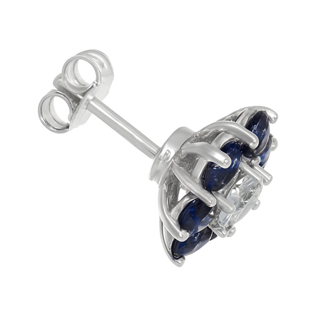 Orecchini - 18 carati Oro bianco - 2.80ct. tw. Zaffiro - Diamante