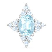 Orecchini - 18 carati Oro bianco - 1.64ct. tw. Acquamarina - Diamante